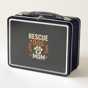 Rescue Dog Mom Metal Lunch Box
