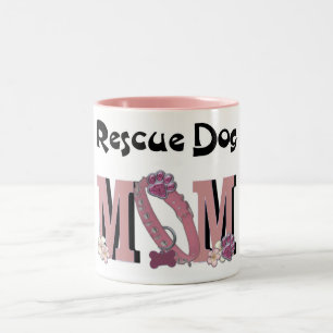 Rescue Dog MOM Two-Tone Coffee Mug