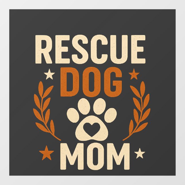 Rescue Dog Mom Window Cling (Sheet)