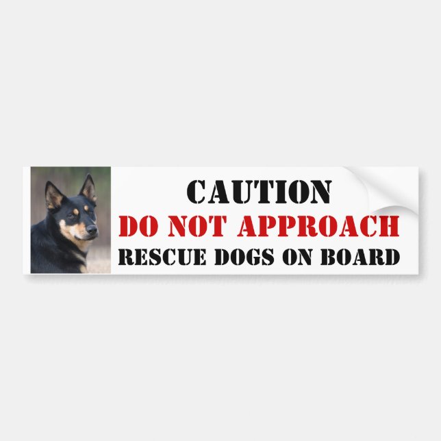 Rescue Dog On Board Bumper Sticker (Front)