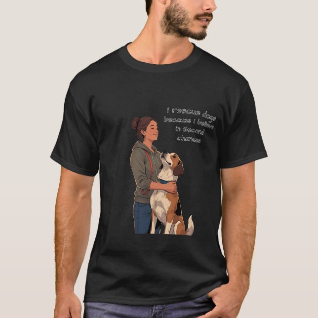 Rescue Dog T-Shirt – Second Chances – Pet Adoption (Front)