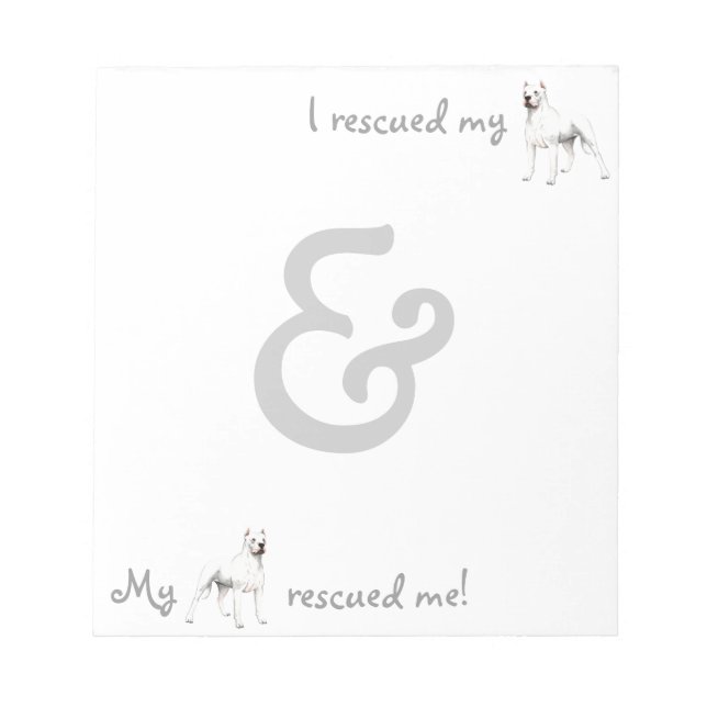 Rescue Dogo Argentino Notepad (Front)