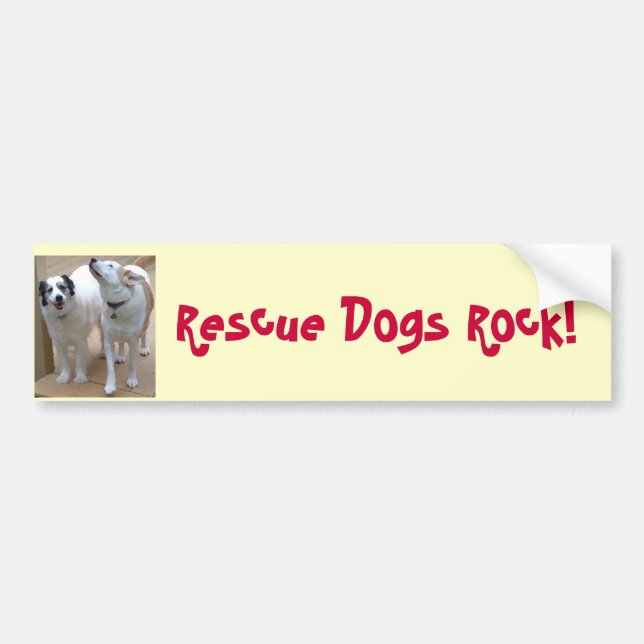 Rescue Dogs Rock! Bumper Sticker (Front)