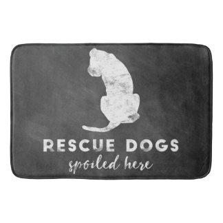 Rescue Dogs Spoiled Here Vintage Chalkboard Bath Mat