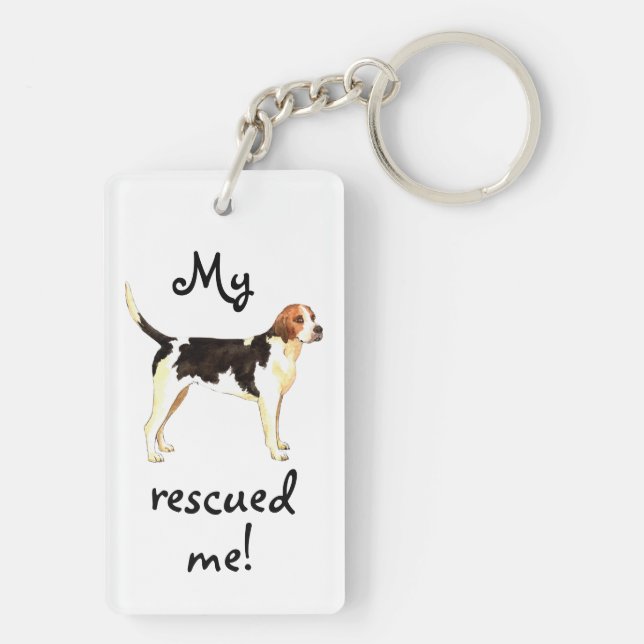 Rescue English Foxhound Keychain (Back)