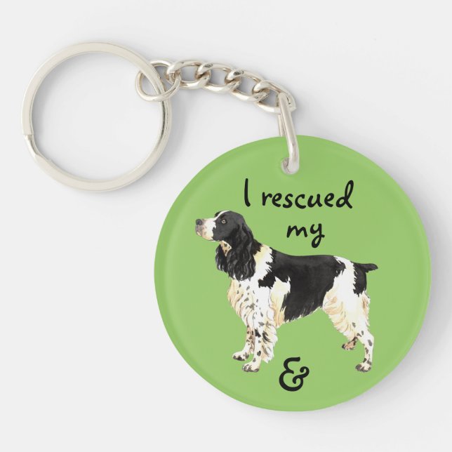 Rescue English Springer Spaniel Keychain (Front)