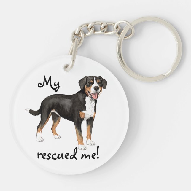 Rescue Entlebucher Mountain Dog Keychain (Back)