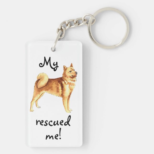 Rescue Finnish Spitz Keychain (Back)