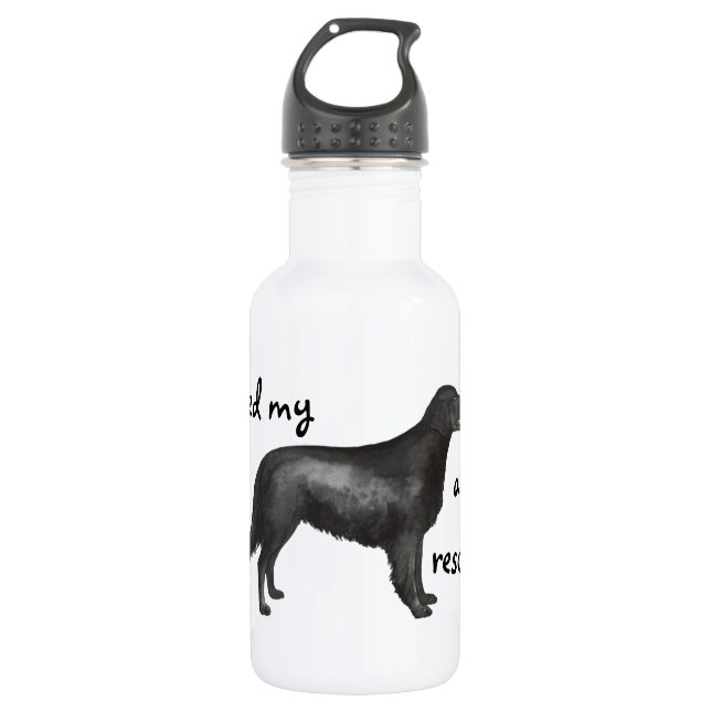 Rescue Flat-Coated Retriever 532 Ml Water Bottle (Front)