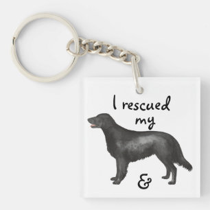 Rescue Flat-Coated Retriever Keychain
