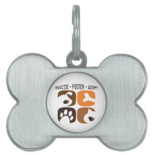 Rescue Foster Adopt Bone Pet Tag