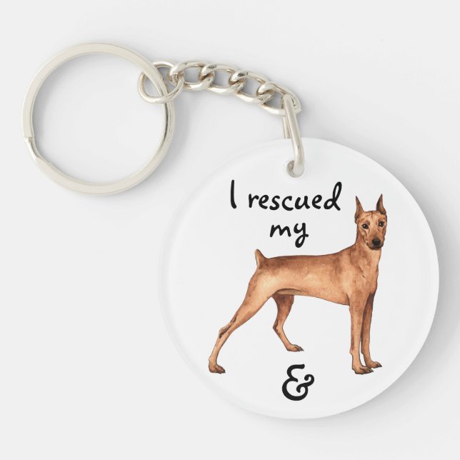 Rescue German Pinscher Keychain (Front)