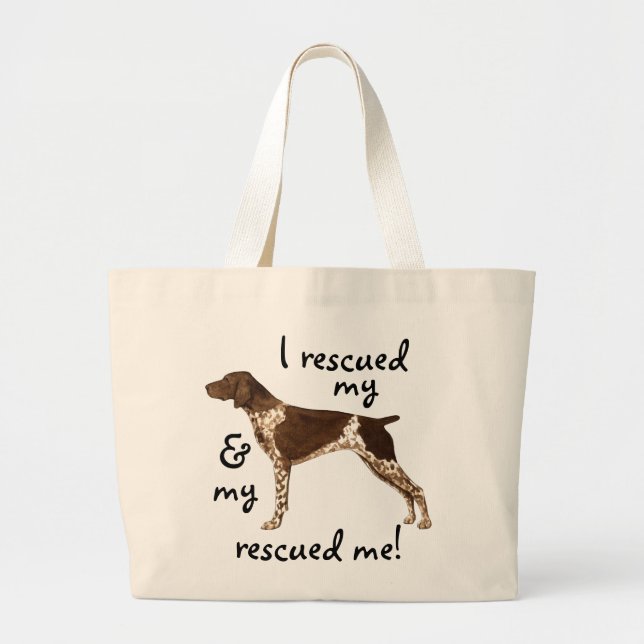 Rescue German Shorthaired Pointer Large Tote Bag (Front)