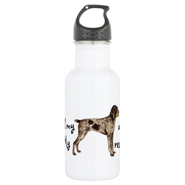 Rescue German Wirehaired Pointer 532 Ml Water Bottle (Front)