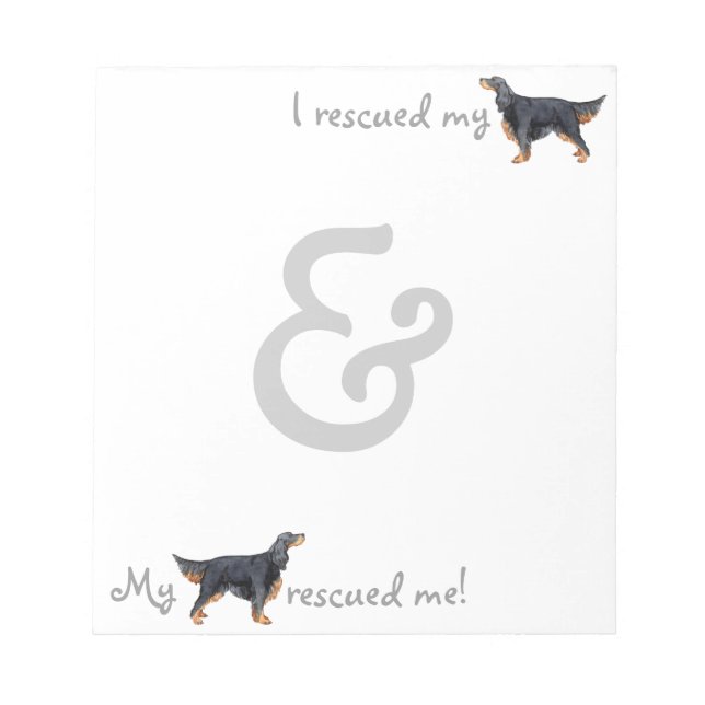 Rescue Gordon Setter Notepad (Front)