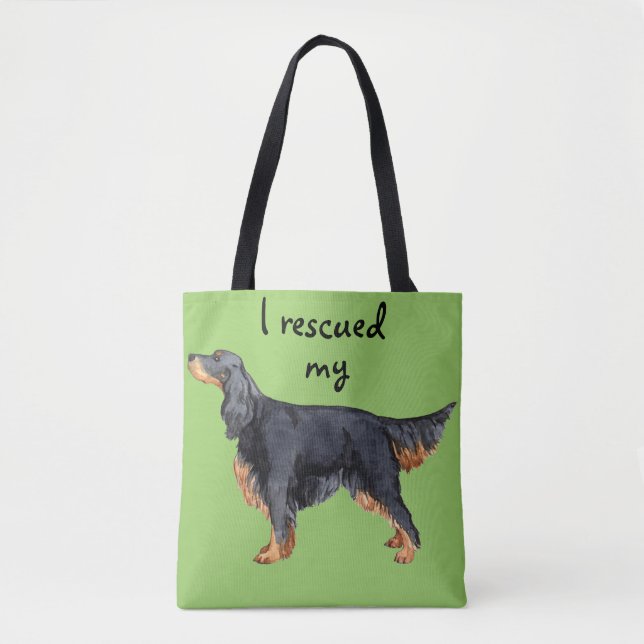 Rescue Gordon Setter Tote Bag (Front)