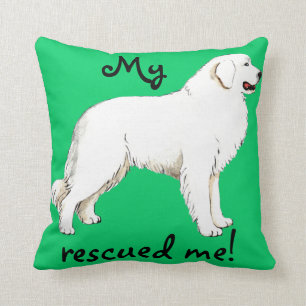 Rescue Great Pyrenees Throw Pillow