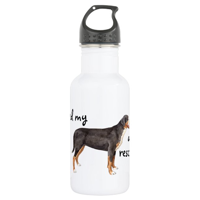 Rescue Greater Swiss Mountain Dog 532 Ml Water Bottle (Front)