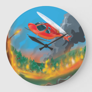 Rescue Helicopter Large Clock