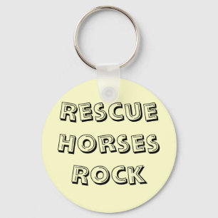Rescue Horses Rock Keyring