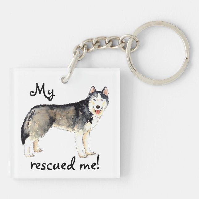 Rescue Husky Keychain (Back)