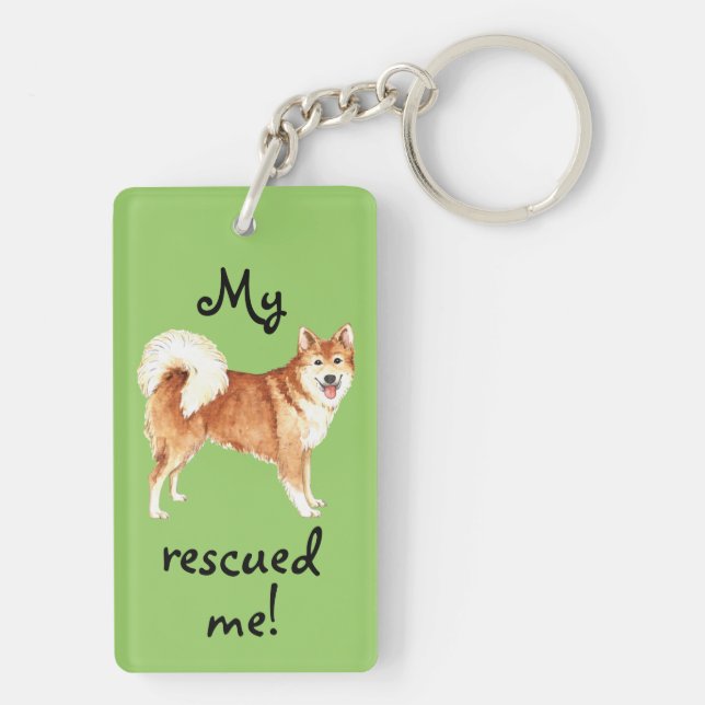 Rescue Icelandic Sheepdog Keychain (Back)