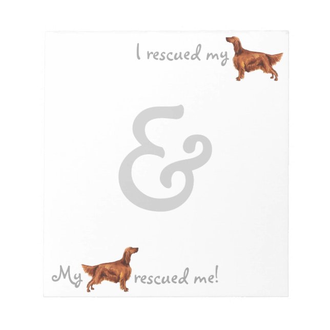 Rescue Irish Setter Notepad (Front)