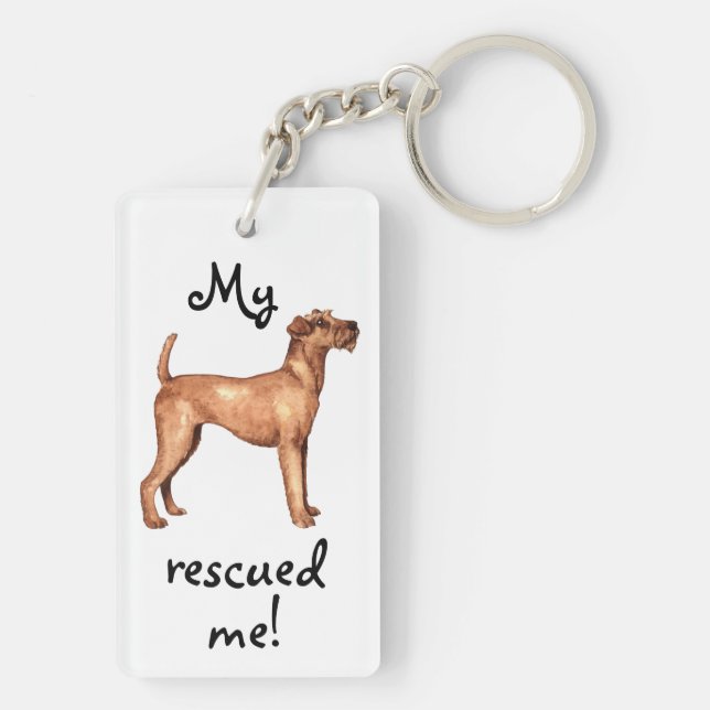 Rescue Irish Terrier Keychain (Back)