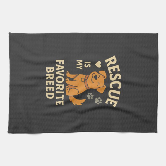 Rescue Is My Favourite Breed Kitchen Towel (Horizontal)