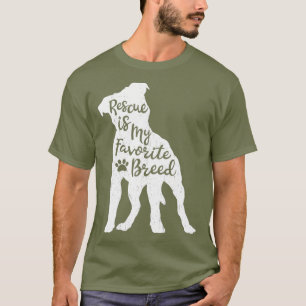 Rescue Is my Favourite Breed Pitbull Dog Pit Bull T-Shirt
