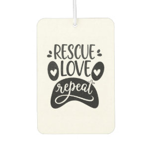 Rescue Love Repeat Dog Paw Tee Air Freshener