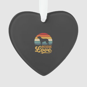 Rescue Love Retro Dog Sunset_1 Ornament