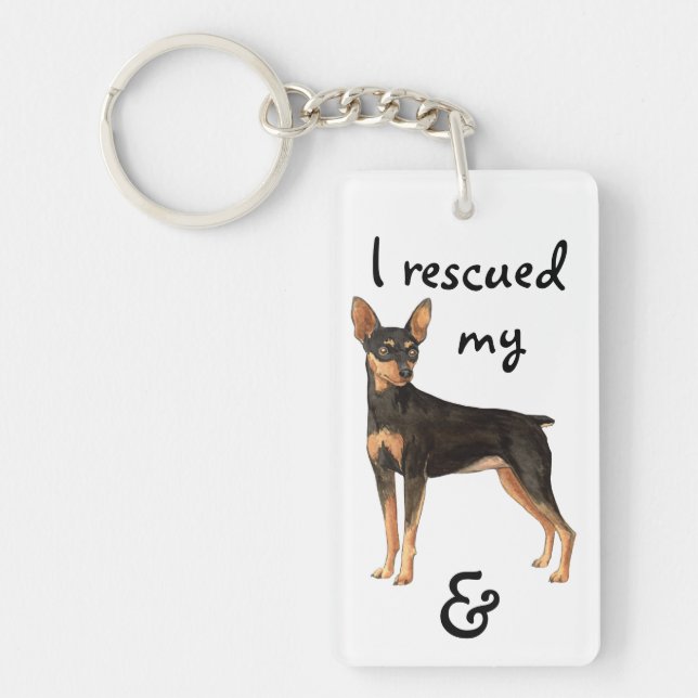 Rescue Miniature Pinscher Keychain (Front)
