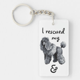Rescue Miniature Poodle Keychain