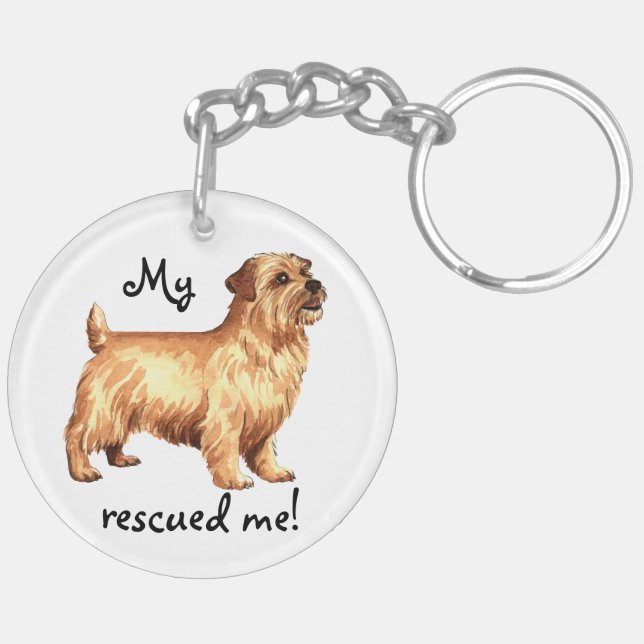 Rescue Norfolk Terrier Keychain (Back Left)