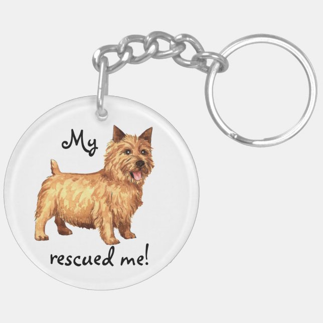 Rescue Norwich Terrier Keychain (Back Left)