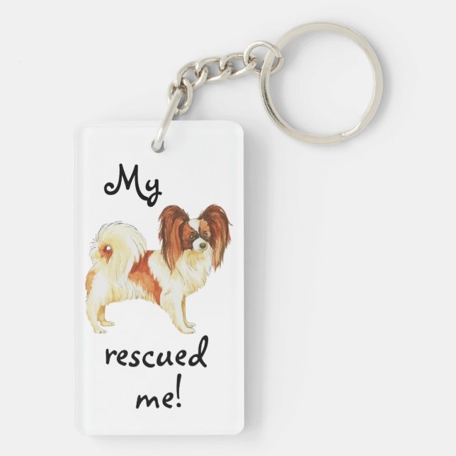 Rescue Papillon Keychain (Back)