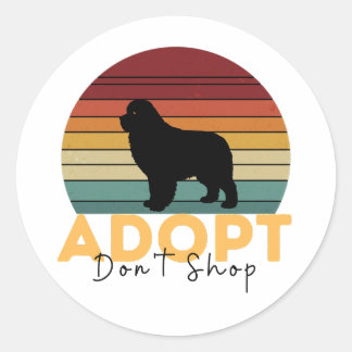 Rescue Pet Support – Adopt Don't Shop Newfy Dog Classic Round Sticker