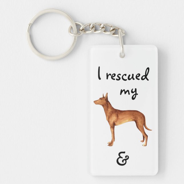 Rescue Pharaoh Hound Keychain (Front)