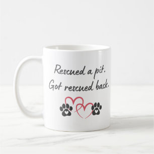 Rescue Pit Got Rescued Back Pitbull Dog Mom Life Coffee Mug