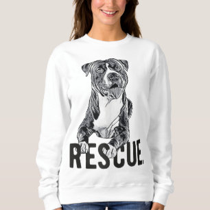 Rescue Pitbull Drawing Dog Mom Adopt don't Shop Ma Sweatshirt
