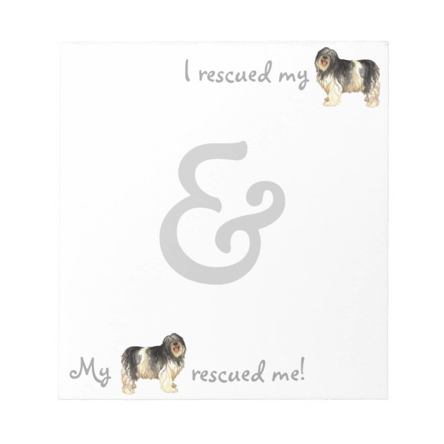 Rescue Polish Lowland Sheepdog Notepad (Front)