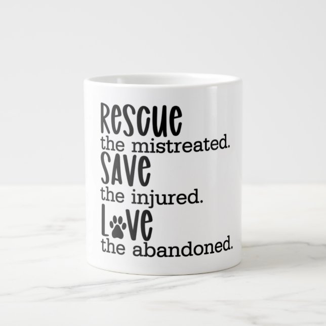 Rescue Save Love Animal Abuse Coffee Mug (Front)