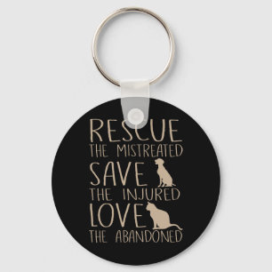 Rescue Save Love - Cute Animal Rescue Dog Cat Love Keychain