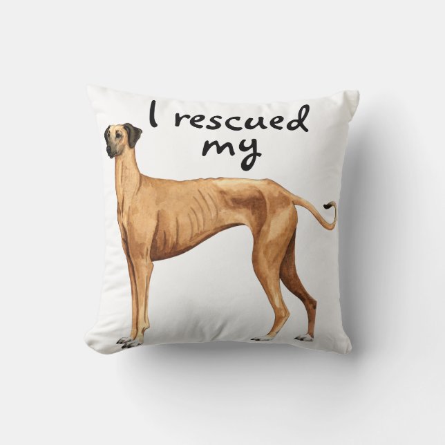 Rescue Sloughi Throw Pillow (Front)