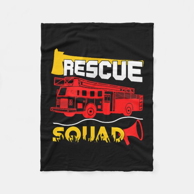 Rescue Squad Lifesaver Fireman Gift Proud Firefigh Fleece Blanket (Front)