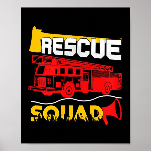 Rescue Squad Lifesaver Fireman Gift Proud Firefigh Poster (Front)