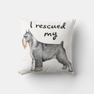 Rescue Standard Schnauzer Throw Pillow