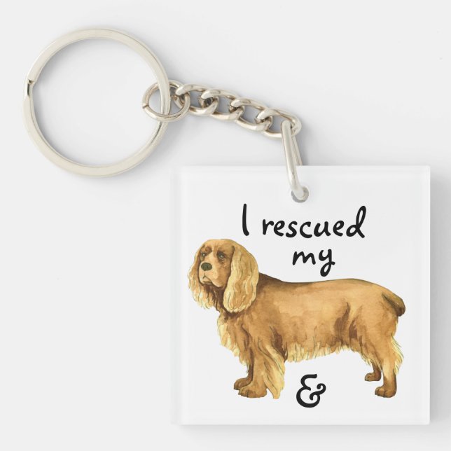 Rescue Sussex Spaniel Keychain (Front)