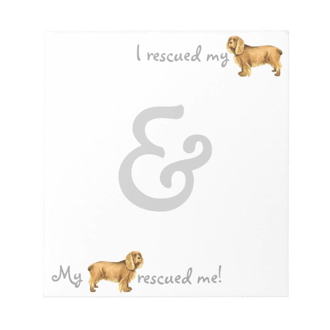 Rescue Sussex Spaniel Notepad (Front)